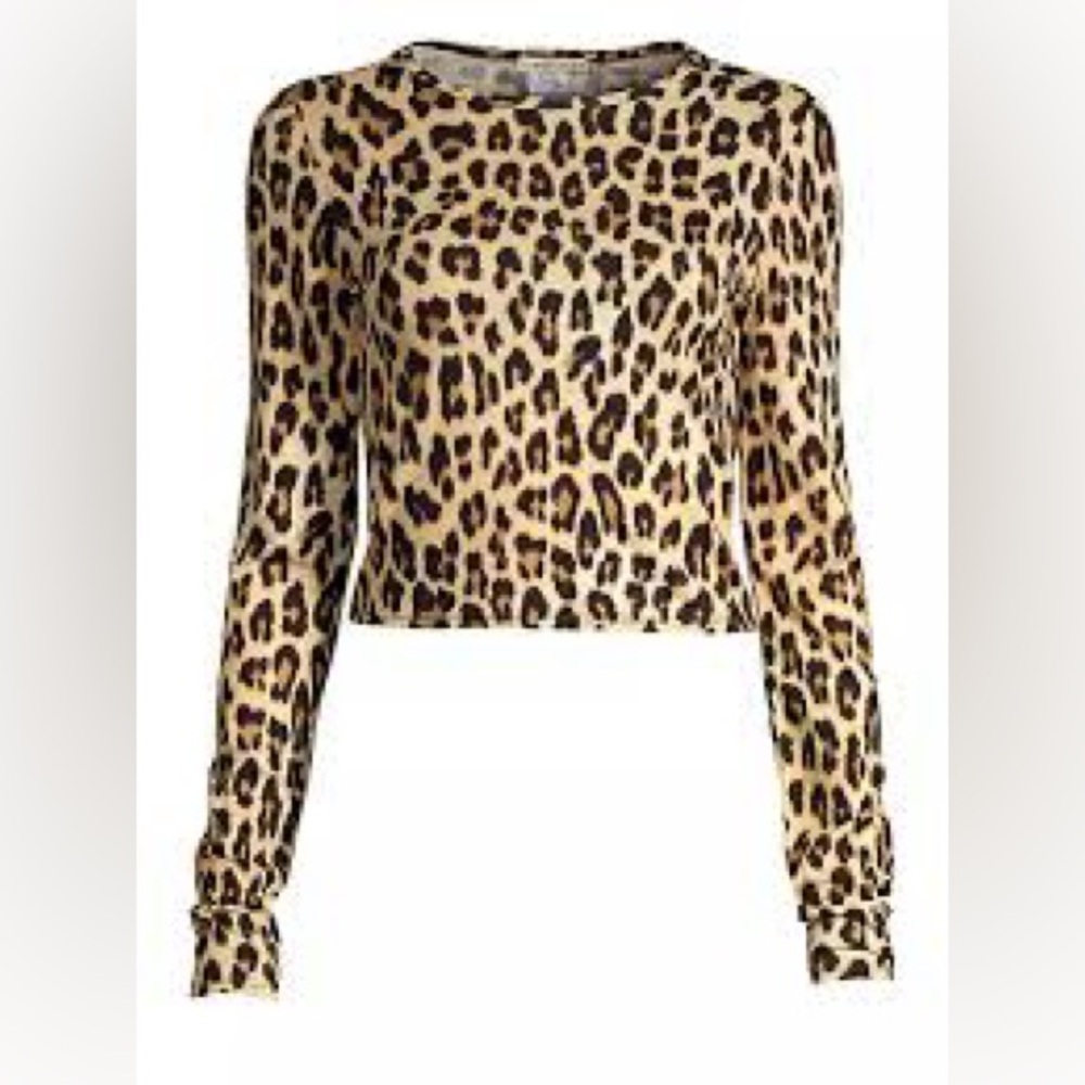 Alice & Olivia Delaina leopard crop top - size medium